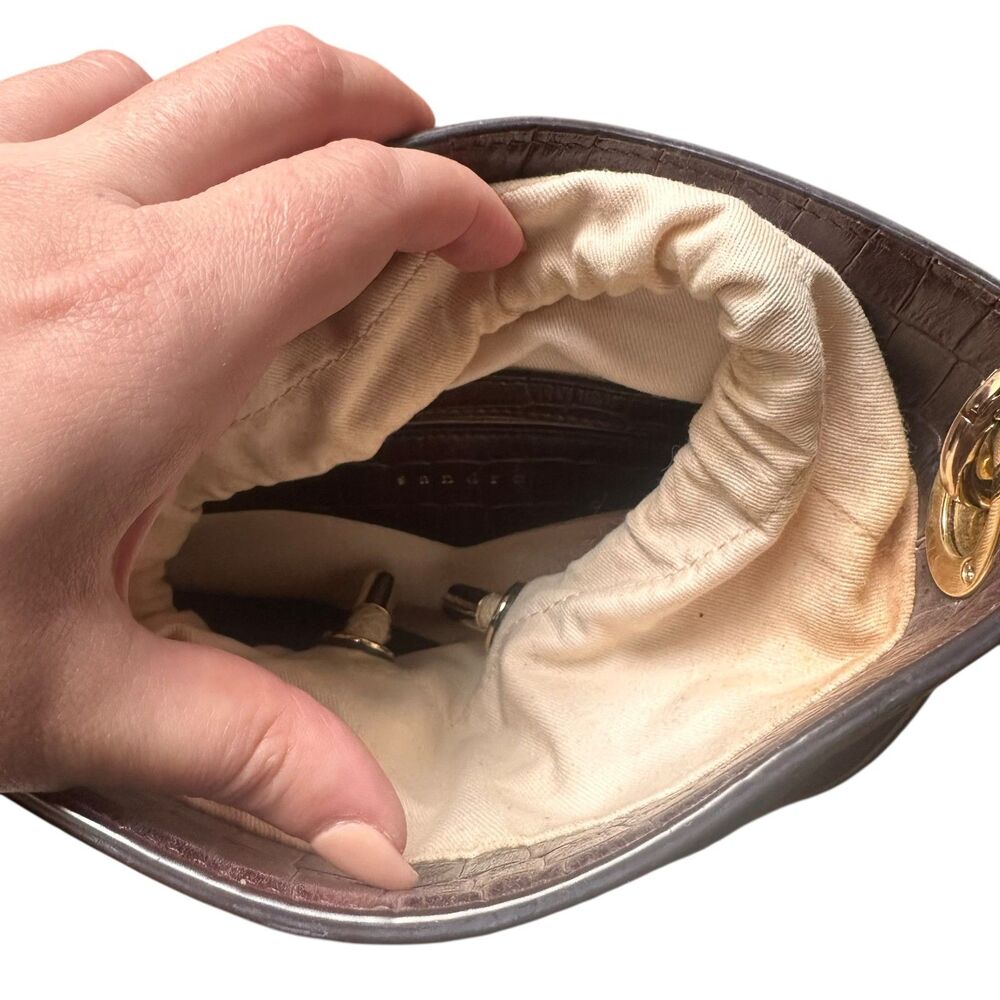 SANDRO‎ Adele Two-Way Leather Bucket Bag Chocolate - Picture 4 of 5